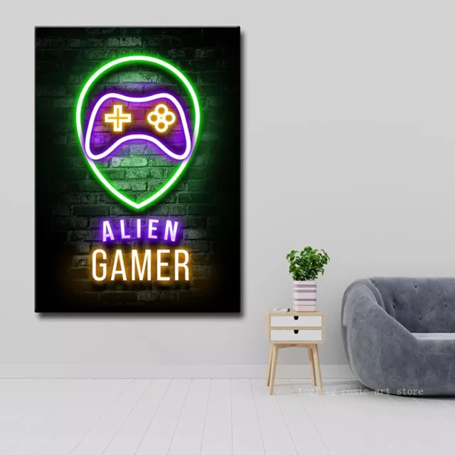 Eat Sleep Game Repeat Gaming Wall Art Poster Gamer Canvas Painting Poster Pri ❤❤