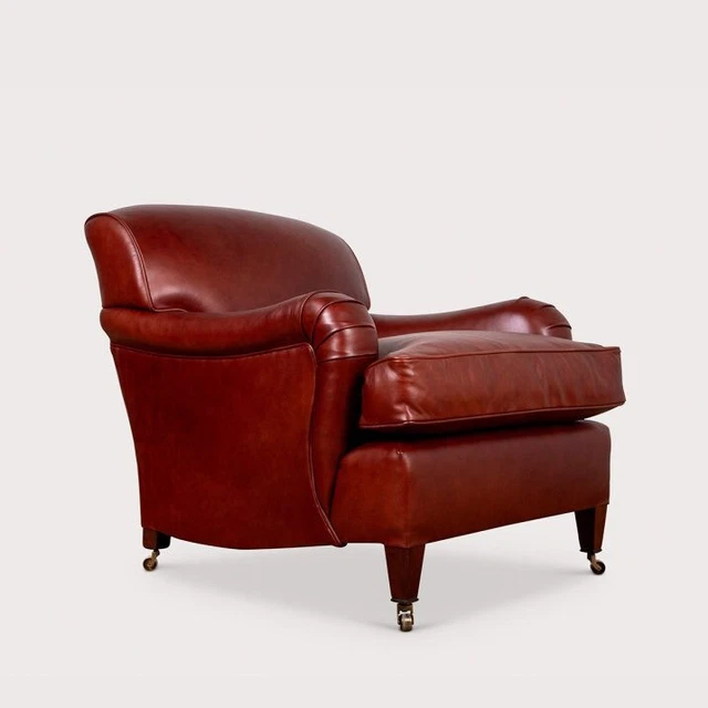 Fauteuil imposant en cuir vintage Boston très confortable