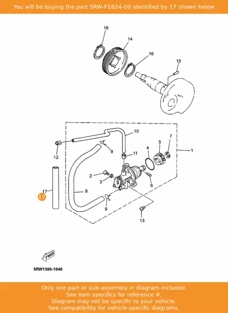 YAMAHA Protector, Hose, 5RW-F1824-00 OEM Jog JogRR CS50 CS50Z CS50MACH G AIR