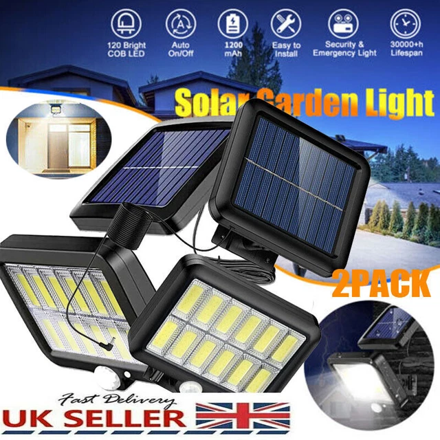 2x luci da parete sensore di movimento solare PIR sicurezza esterna strada giardino lampada alluvionale