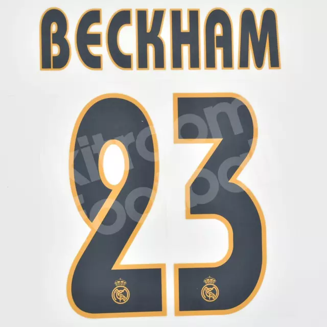 2003-05 Real Madrid Home Name Number Set #23 BECKHAM Repro v2 for Shirt Jersey