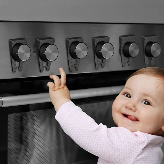 1X(6PCS Gas Stove Knob Locks Oven Front Lock for Child Safety Heat-Resistanpl