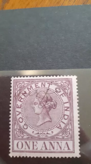 Queen Victoria India Stamp One  Anna # 4