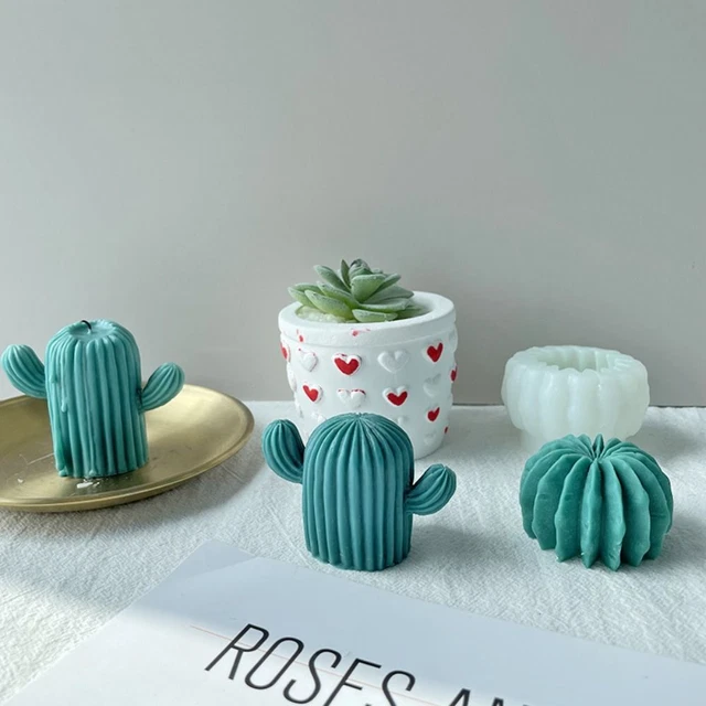 de savon Moule en silicone Moule de cire d'art 3D Cactus Bougie Moule