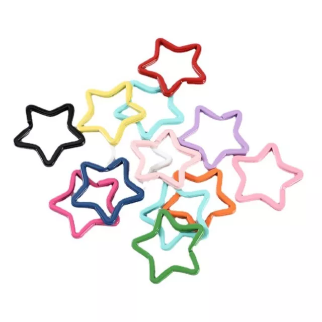 Iron Key Rings Charms Multicolour Rainbow Star Split Ring  Jewelry Accessories