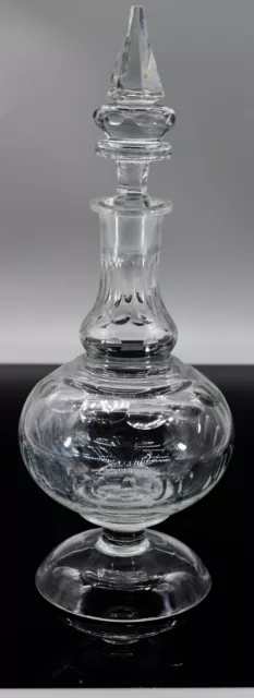 große Kristall- Glas Karaffe Dekanter mit Stöpsel Olivenschliff  H 37,5 cm 1von2