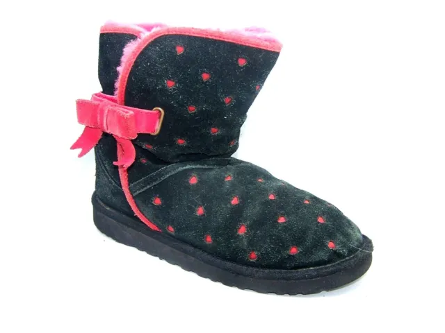 UGG Australia Kids Joleigh 1003213K Pink Suede Short Winter Boots Size 4 M