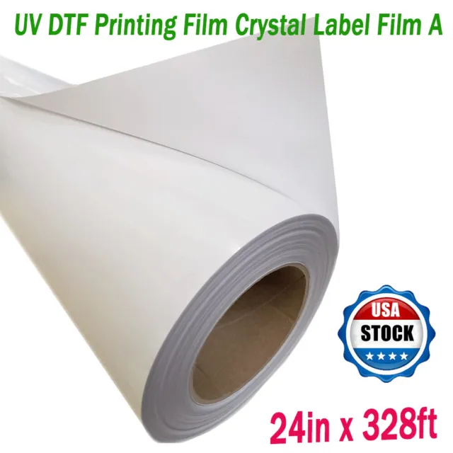 24in x 328ft UV DTF Printing Film Waterproof PET Film Crystal Label Film A