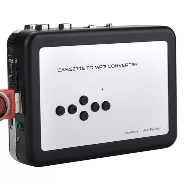 Digital Cassette Player Converts Tape to MP3 USB Port Power Supply USB Cassette
