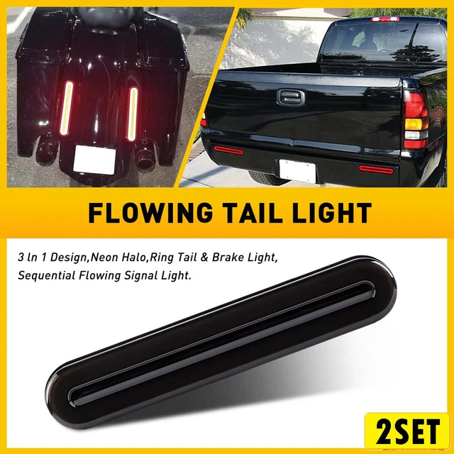 2Pcs Car Truck LED DRL Flowing Light Bar Turn Signal Stop Brake Tail Strip Lamp
