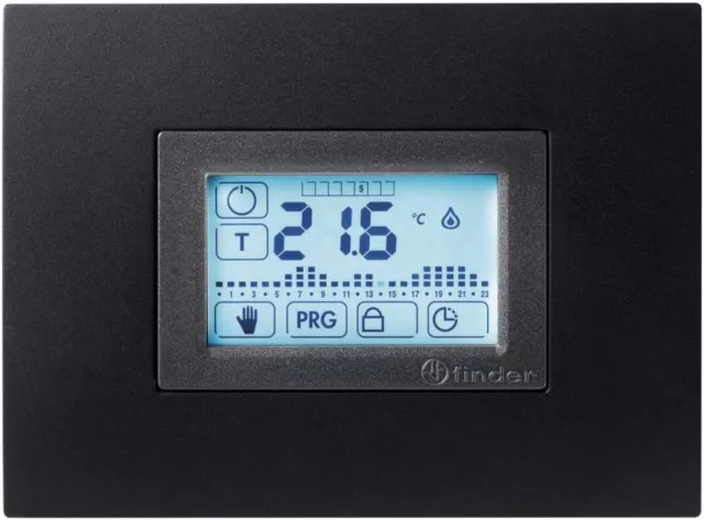 Thermostat Programmable Numérique Encastrable Hebdomadaire Tactile Noir Finder 3