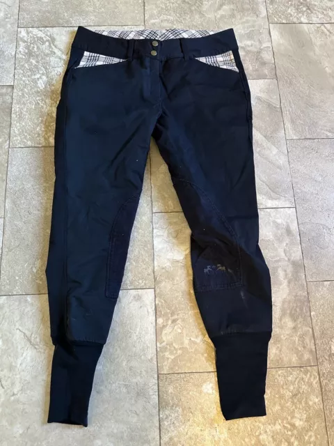 5/A BAKER By Equine Couture Ladies 30 Black Baker Elite Breeches Full Seat