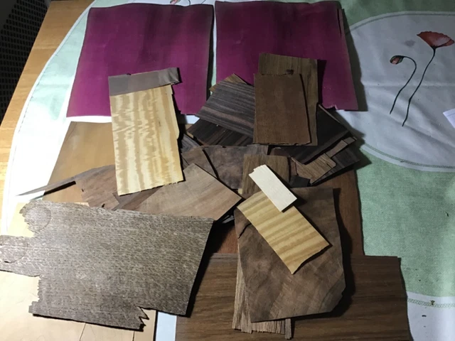 Job lot of vaneers various types ,sizes and thickness