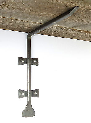 Pair Wrought Iron 10" Shelf Brackets Handmade Forged Metal Wall Farmhouse Holder