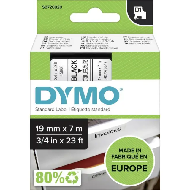 DYMO D1 étiquettes autocollantes authentiques de hautes performances en  nylon, 12mm x 5,5m, impression en noir sur fond blanc