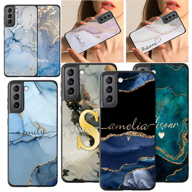 Silicone Case For Samsung Galaxy A14 A53 A34 A54 Marble Personalized Phone Cover