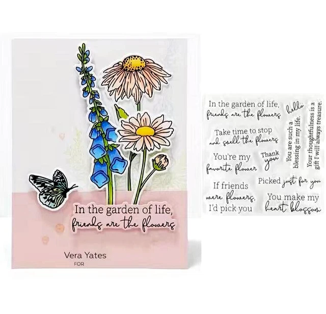 Sentiment Gardening  Words  New Silicon Transparent Stamp Seal Card Making