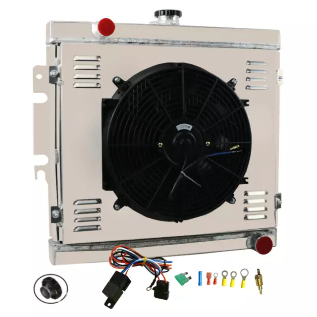 3 Row Radiator+Shroud Fan for 71-82 Chrysler Valiant VH VJ VK CL CM 4.3L 6cyl MT 3