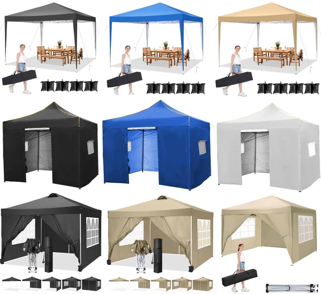 Pavillon Wasserdicht 3x3m Pavillion PopUp Gartenzelt Partyzelt UV-Schutz Faltbar