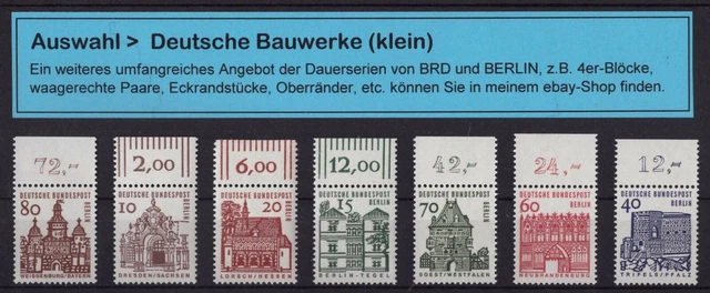 BERLIN Dauerserien Auswahl Deutsche Bauwerke klein Einzelmarken OR