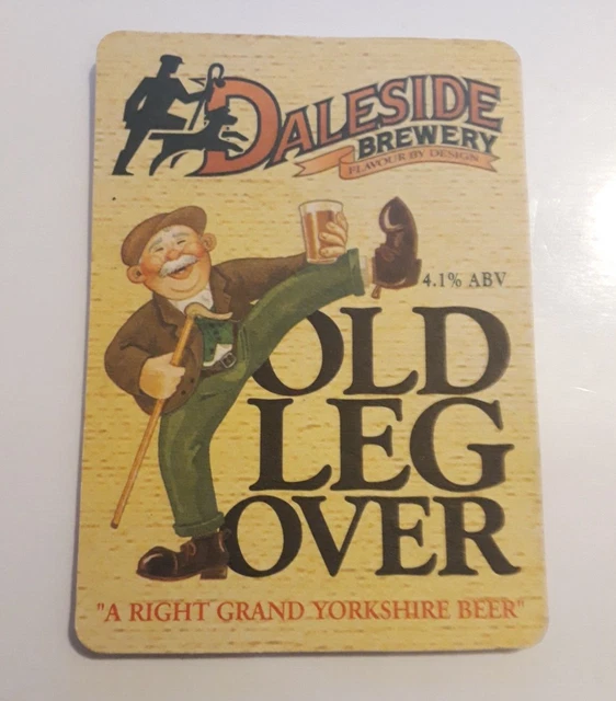 Daleside Brewery Old Leg Over 4.1% Vintage Beer Mat / Postcard 2001 Rare Bargain