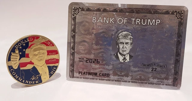 Donald Trump Gold Coin and Silver Credit Card 2024 Americana President New York