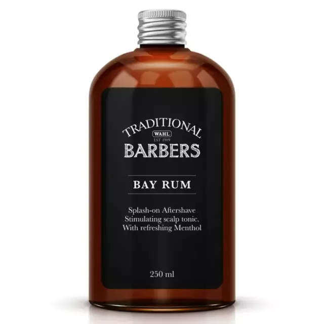 Wahl Traditional Barbers Bay Rum Splash-On Aftershave - Refreshing Menthol 250ml