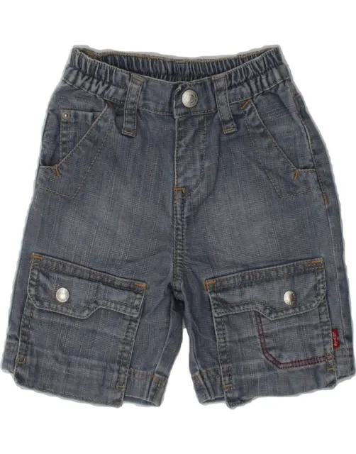 LEVI'S Baby Boys Denim Cargo Shorts 3-6 Months W16  Blue Cotton UB03