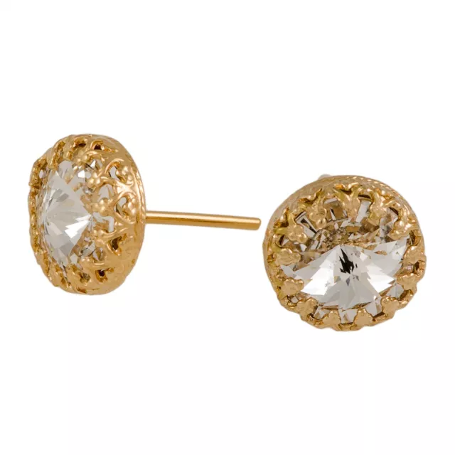 Clou doré en cristal Swarovski bijoux de mariage délicats taille 8 mm