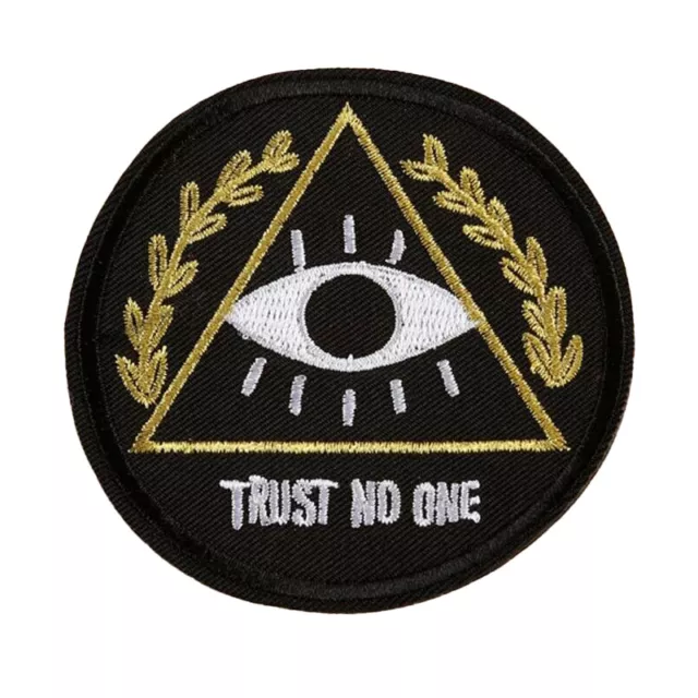 DIY Trust No One Sew On Iron On Patch Embroidered Badge Fabric Craft Applique