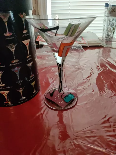 Lolita Love My Martini Hand Painted Glass "Shopaholic Recipe Free Shipping 2