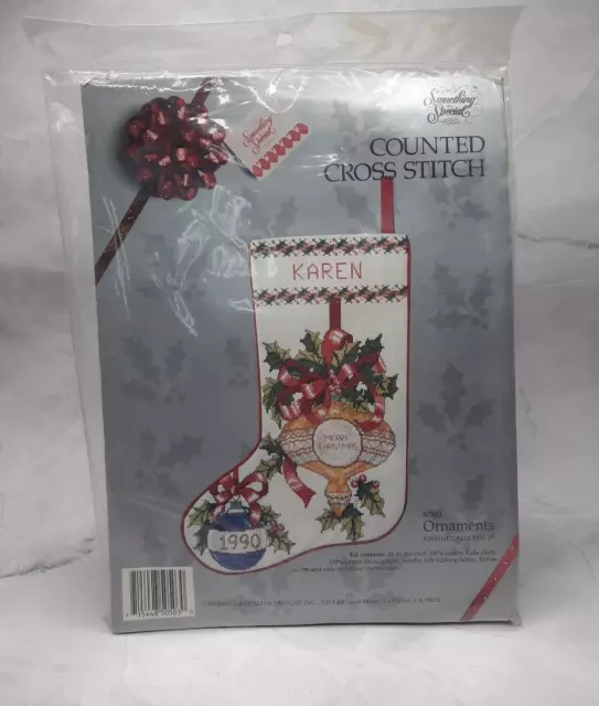 Vintage Candamar Something Special Counted Cross Stitch Stocking Kit Ornaments