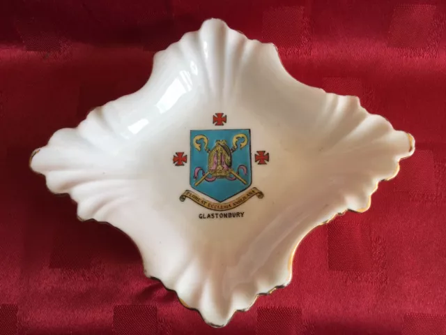 Pretty Vintage The Foley China Crested Dish with Glastonbury Crest.