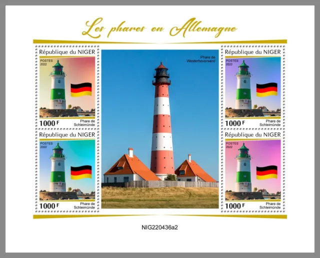 NIGER 2022 MNH Deutsche Leuchttürme German Lighthouses #436a2