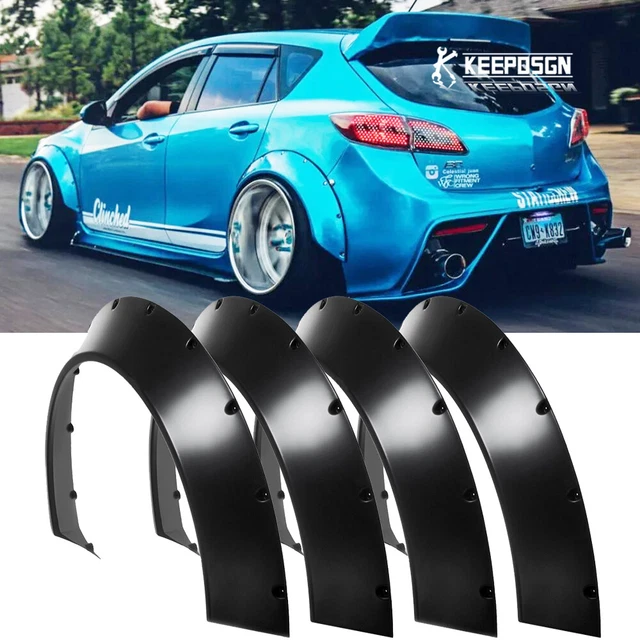 FOR MAZDA 3 MazdaSpeed3 Fender Flares Extra Wide Body Kit Wheel Arches