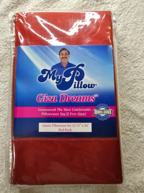 My Pillow Giza Dreams Pillowcases Queen Size Red Rock (2 pack) Brand new