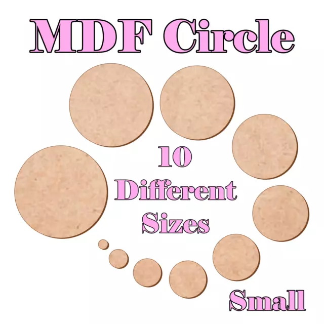 Wooden MDF Circle Shape Craft Tag Blank Embellishments Decoration 1cm to 10cm