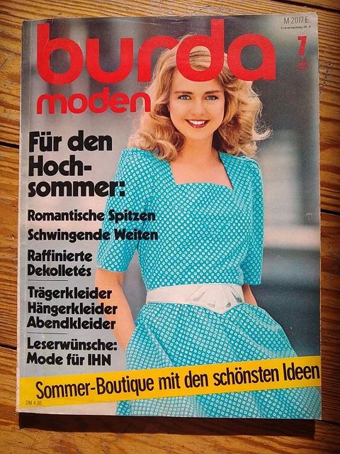 burda moden 7/82 Juli 1982 Schnittmuster Nähen Zeitschrift Heft Vintage