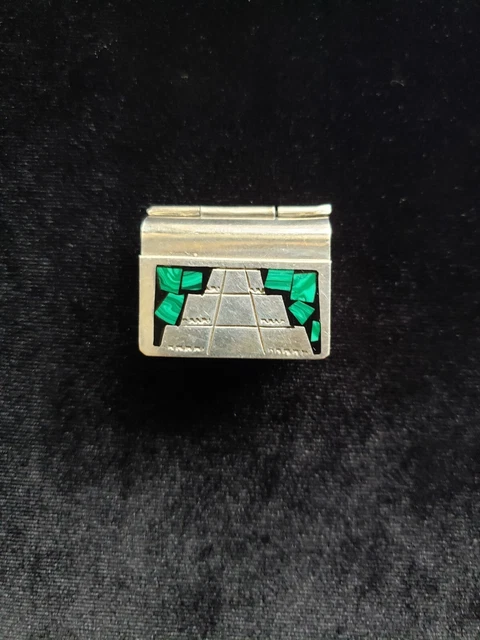 Vintage Mexico Sterling Silver Book Style Pill Trinket Box