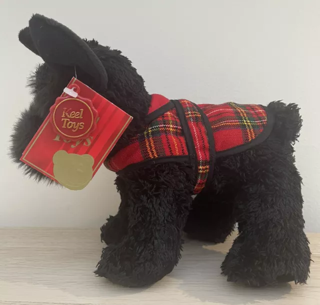 Keel Toys Scottie Scottish Terrier Dog Soft Toy Baby Comforter Red Black Blankie