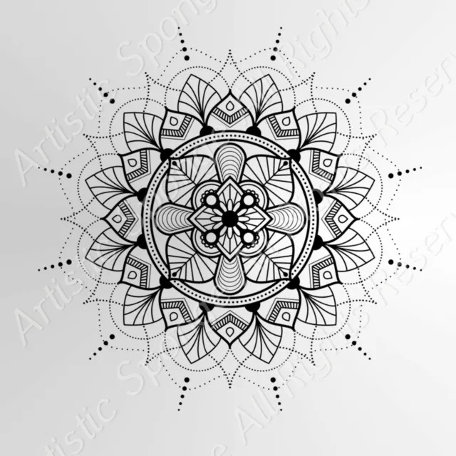 ROUND MANDALA SHINE RAYS / STAR Reusable Stencil A3 A4 A5 Modern Wall Art / M5