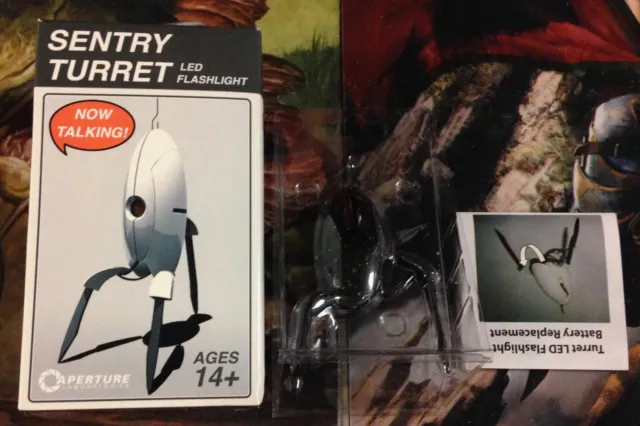 Portal Sentry Turret Talking LED Flashlight Figure Black Con Exclusive Variant