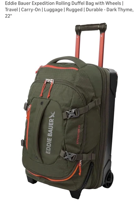 EDDIE BAUER EXPEDITION 22” Rolling Duffel Bag Carry-On Luggage
