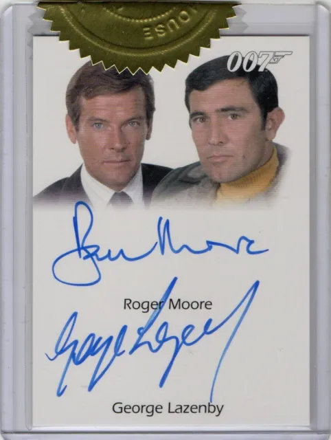 James Bond Heroes Bösewichte: Moore & Lazenby 6 Etui Incentive Dual Autogrammkarte