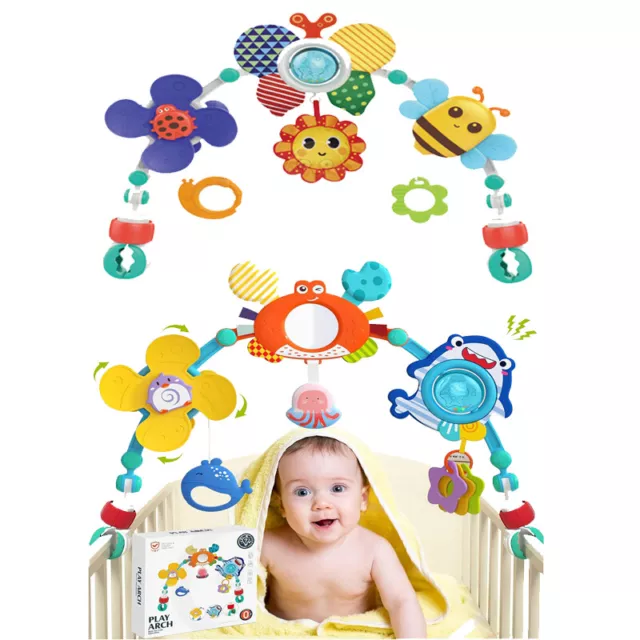 Baby Mobile for Crib with Music and Lights, Remote and Projection. Pack and  Play Toys for Ages 0+ Months (Pink-Bee)