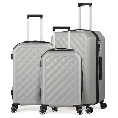Luggage 3 Piece Set Suitcase ABS Hardshell Lightweight w/Spinner Wheels, Lock