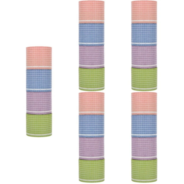 4 Pcs Breites Gitterband Quadratisches Washi-Tape Kariertes Band Klebeband