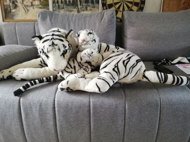 Peluche geante 2025 tigre blanc