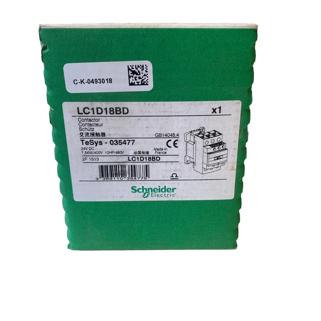 1PC SCHNEIDER TÉLÉMÉCANIQUE LC1D18BD Contacteur 10HP 24VDC - Neuf EUR