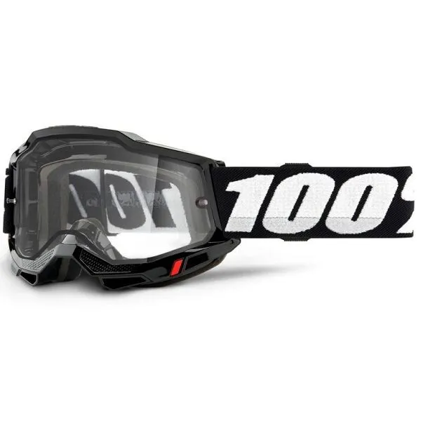 Masque Lunette Motocross Quad 100% Accuri 2 NOIR Visière Transparente